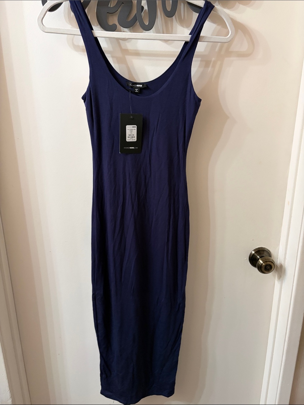 Fashion Nova Navy Scoop Neck Maxi Dress